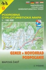 Podrobná cykloturistická mapa Gemer,Novohrad,Podpoľanie