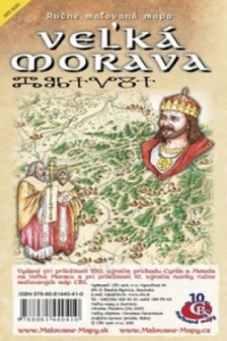 Ručne maľovaná mapa Veľká Morava