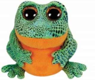 Plyš očka střední žába zeleno-oranžová