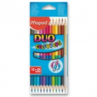 Pastelky 12 ks DUO trojhrannďż˝ Maped