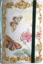 Zápisník s gumičkou 95x140 mm růže a motýli A