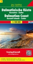 Dalmatinische Küste, Kornaten - Zadar, Autokarte 1:100.000. Dalmatinski obala. Dalmatische Kust. Dalmatian Coast. Cote Dalmatie. Costa Dalmata. Tl.1
