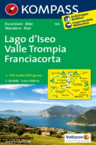 Kompass Karte Lago d' Iseo, Valle Trompia, Franciacorta