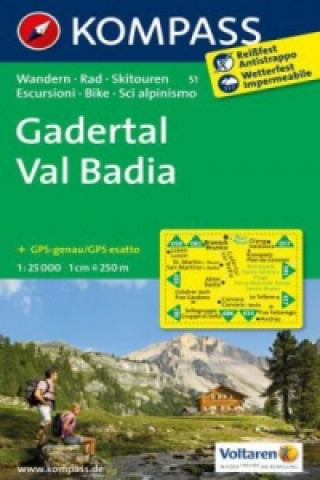 KOMPASS Wanderkarte Gadertal - Val Badia