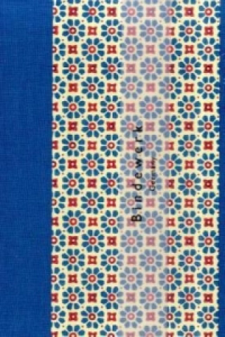 Buch A5, FlowerPower, Leinen blau Carta Varese / große Blumen, liniert