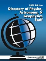 Directory of Physics, Astronomy and Geophysics Staff, 2006