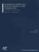 Advances in Laserology - Selected Papers of Laser Florence 2010:
