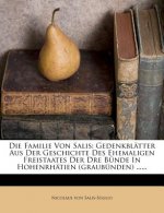 Die Familie Von Salis: Gedenkblätter Aus Der Geschichte Des Ehemaligen Freistaates Der Dre Bünde In Hohenrhätien (graubünden) ......