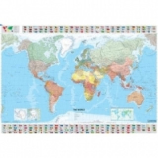 Michelin Karte Die Welt, englische Ausgabe, Plano, plastifiziert, mit Leiste