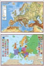 Westermann Europa, politisch, Posterkarte. Europa, physisch, 2 Tle.