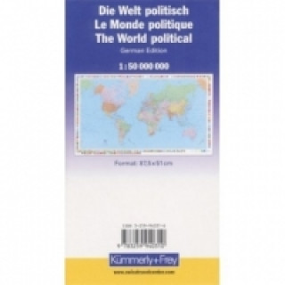 Kümmerly+Frey Poster Die Welt, politisch, 1 : 50 Mio., Laminiert. Le Monde politique. The World political
