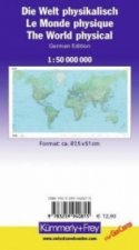 Kümmerly+Frey Poster Die Welt, physikalisch, Maßst. 1 : 50 Mio.. Le monde physique, Maßst. 1 : 50 Mio. / The World physical, Maßst. 1 : 50 Mio.