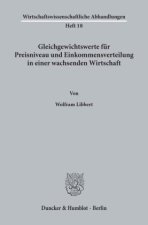 Gleichgewichtswerte für Preisniveau und Einkommensverteilung in einer wachsenden Wirtschaft.