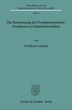 Die Bestimmung des Produktionsmittel-Standortes in Industriebetrieben.