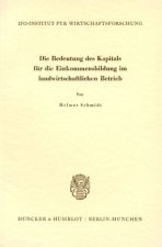 Die Bedeutung des Kapitals für die Einkommensbildung im landwirtschaftlichen Betrieb.