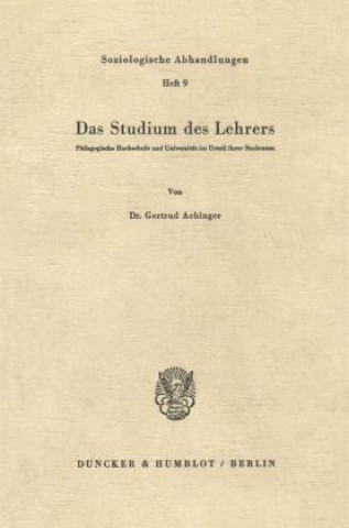 Das Studium des Lehrers.