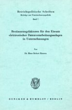 Bestimmungsfaktoren für den Einsatz elektronischer Datenverarbeitungsanlagen in Unternehmungen.