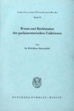Wesen und Rechtsnatur der parlamentarischen Fraktionen.