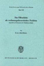 Das Öffentliche als verfassungstheoretisches Problem, dargestellt am Rechtsstatus der Wohlfahrtsverbände.