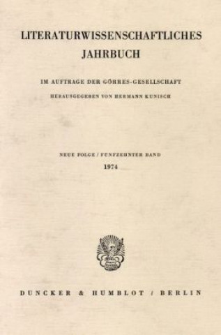 Literaturwissenschaftliches Jahrbuch.. Bd.15/1974