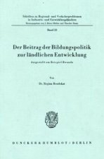 Der Beitrag der Bildungspolitik zur ländlichen Entwicklung