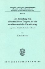 Die Bedeutung von nichtstaatlichen Trägern für die sozialökonomische Entwicklung