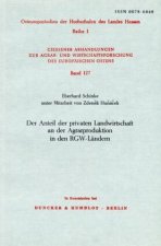 Der Anteil der privaten Landwirtschaft an der Agrarproduktion in den RGW-Länder.