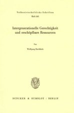 Intergenerationelle Gerechtigkeit und erschöpfbare Ressourcen.