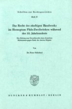 Das Recht des zünftigen Handwerks im Herzogtum Pfalz-Zweibrücken während des 18. Jahrhunderts.