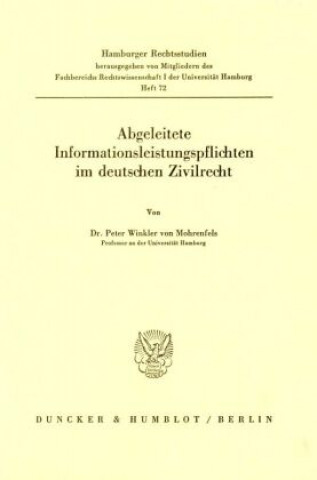 Abgeleitete Informationsleistungspflichten im deutschen Zivilrecht.