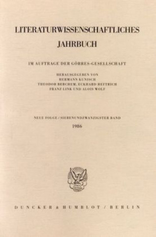 Literaturwissenschaftliches Jahrbuch.. Bd.27/1986