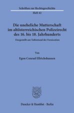 Die uneheliche Mutterschaft im altösterreichischen Polizeirecht des 16. bis 18. Jahrhunderts, dargestellt am Tatbestand der Fornication.