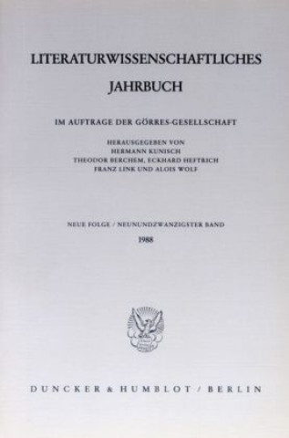 Literaturwissenschaftliches Jahrbuch.. Bd.29/1989