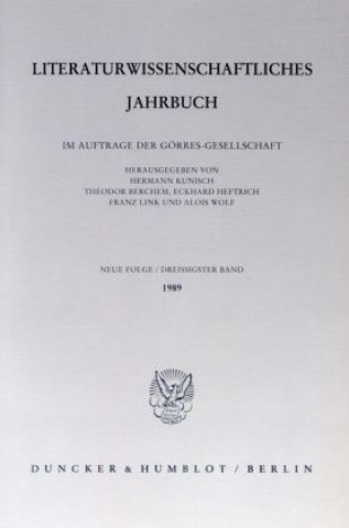 Literaturwissenschaftliches Jahrbuch.. Bd.30/1989