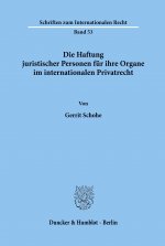Die Haftung juristischer Personen für ihre Organe im internationalen Privatrecht.