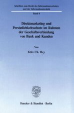 Direktmarketing und Persönlichkeitsschutz im Rahmen der Geschäftsverbindung von Bank und Kunden.