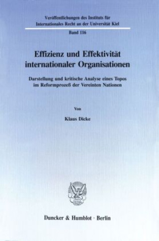 Effizienz und Effektivität internationaler Organisationen.