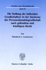 Die Stellung des haftenden Gesellschafters in der Insolvenz der Personenhandelsgesellschaft nach geltendem und künftigem Recht.