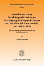 Steuerlastgestaltung der Aktiengesellschaften und Veranlagung zur Körperschaftsteuer im Deutschen Reich und den USA von 1918 bis 1936.