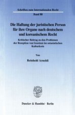 Die Haftung der juristischen Person für ihre Organe nach deutschem und koreanischem Recht.