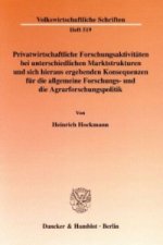 Privatwirtschaftliche Forschungsaktivitäten bei unterschiedlichen Marktstrukturen und sich hieraus ergebenden Konsequenzen für die allgemeine Forschun