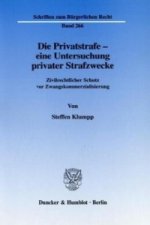 Die Privatstrafe - eine Untersuchung privater Strafzwecke.