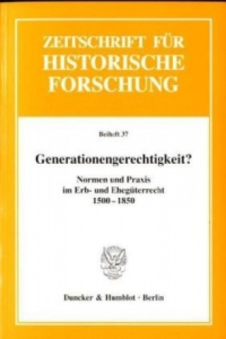 Generationengerechtigkeit?