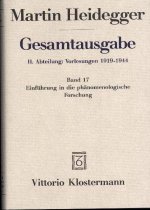 Einführung in die phänomenologische Forschung (Wintersemester 1923/24)