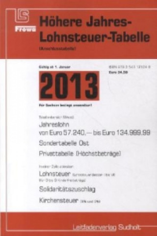 Frowa Höhere Jahreslohnsteuer-Tabelle, Anschlusstabelle 2013