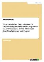 wesentlichen Determinanten im Entscheidungsprozess vor einer Akquisition auf internationaler Ebene - Statistiken, Begriffsdefinitionen und Formen
