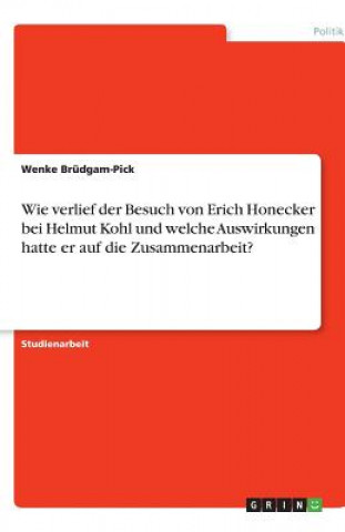 Wie verlief der Besuch von Erich Honecker bei Helmut Kohl und welche Auswirkungen hatte er auf die Zusammenarbeit?