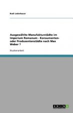 Ausgewahlte Manufakturstadte im Imperium Romanum - Konsumenten- oder Produzentenstadte nach Max Weber ?