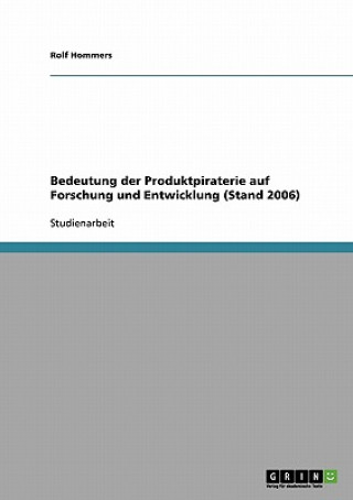 Bedeutung der Produktpiraterie auf Forschung und Entwicklung (Stand 2006)