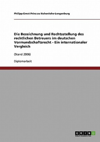 Bezeichnung und Rechtsstellung des rechtlichen Betreuers im deutschen Vormundschaftsrecht - Ein internationaler Vergleich